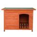 Bornmio Waterproof Wood Dog House Pet Shelter Natural Wood Color L