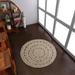 Rugsotic Carpets Hand Woven Oriental Jute Round Floor Area Rug For Living Room Bedroom Beige 4 x4