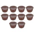 Coffee Capsules Reusable Refillable Coffee Cup Filter Kit Fit for DOLCE GUSTO Machine(Coffee 10 Capsules1 Spoon 1 Brush)