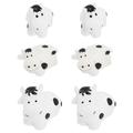 6Pcs Miniature Cow Model Mini Cow Figures Cartoon Cow Cake Ornament Home Decor