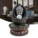 Buddha Tabletop Fountain Desktop Water Fountains Indoor for Relaxing w/LED Light