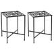 2 Count Wrought Iron Floor Stand Ornament Display Stand Flowerpot Storage Rack Plant Shelf Plant Stand