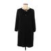 MICHAEL Michael Kors Casual Dress - Shift Tie Neck 3/4 sleeves: Black Print Dresses - Women's Size Medium