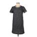 Le Lis Casual Dress - Shift Crew Neck Short sleeves: Gray Marled Dresses - Women's Size Medium