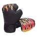 Huanledash Flame Print Faux Leather Adult Boxing Muay Thai Training Sandbag Hand Gloves