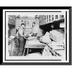 Historic Framed Print [Two men working in railway mail car] 17-7/8 x 21-7/8