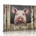 JEUXUS Live Like Someone Left Gate Open Print Canvas Wall Art Poster Farmhouse Painting Canvas Canvas Pigs Art Flower Poster Canvas Wall Art Vintage Tin Sign Wall Decor Art Sign