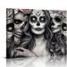 GOSMITH Day of The Dead Sugar Skull Canvas Wall Art Decor Posters Painting Pictures Artwork for Living Room Bedroom Black and White Home Decor Wall Art Decor Posters Poster