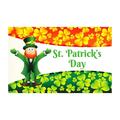 SDJMa Happy St. Patrick s Day Decorations Large Fabric Green Shamrock Photo Background for Irish Luck Day Saint Patrick s Day Banner Photo Booth Backdrop Background 71x 45 Inch (Dark Color)