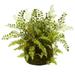 Silk Plant Nearly Natural Mixed Fern w/Twig and Moss Basket