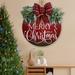 Hesxuno Chrismas Welcome Wreath Sign Decorations Merry Christmas Hanging Sign for Front Door Christmas Wooden Door Wreath with Bow for Holiday Rustic Outdoor