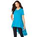 Plus Size Women's Georgette-Back Ultra Femme Tunic by Roaman's in Ocean (Size 18/20) Long Shirt