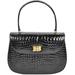 Gucci Bags | Gucci Old Gucci Handbag Crocodile Black Gold Crest | Color: Black/Brown | Size: Os