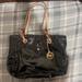 Michael Kors Bags | Authentic Michael Kors Mk East West Tote Bag In Black Patent Leather Euc | Color: Black/Cream | Size: Os