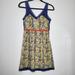 Anthropologie Dresses | Anthropologie Staring At Stars Mini Dress, Navy Blue Brown Orange Gold | Color: Blue/Gold | Size: 0