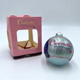 Disney Holiday | 1995 Vintage Disney Cinderella 45th Anniversary Round Glass Christmas Ornament | Color: Blue/Pink | Size: Os