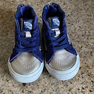 Vans Shoes | Vans High Top Baby Shoes Size 4.5 | Color: Gold/Purple | Size: 4.5bb