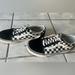 Vans Shoes | Ladies Size 8.5 Checkered & Black Lace-Up Low Court Vans | Color: Black/White | Size: 8.5