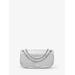 Michael Kors Christie Mini Crocodile Embossed Leather Envelope Bag Silver One Size