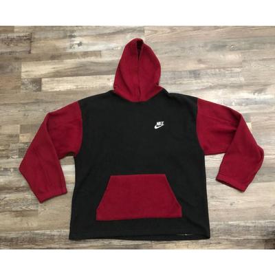 Nike Shirts | Vintage Nike Mens 2xl Maroon & Black Hoodie Hooded Sweatshirt Pullover | Color: Black/Red | Size: 2xl