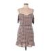 Cosmopolitan Dress the Population Casual Dress: Pink Checkered/Gingham Dresses - Women's Size Large