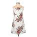 Trixxi Casual Dress - A-Line: White Floral Dresses - Women's Size 2X-Small