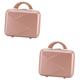 Beavorty 2pcs Cosmetic Suitcase Small Makeup Suitcase Portable Carrying Case Portable Cosmetics Bag Large Capacity Travel Cosmetic Bag Simple Mini Suitcase Abs Miss Multipurpose Organizer