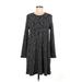 Dina Be Casual Dress - Shift: Black Marled Dresses - Women's Size Medium