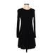 ASOS Casual Dress - A-Line Crew Neck Long sleeves: Black Print Dresses - Women's Size 00