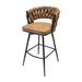 cozypony Seude Swivel Bar Stool Upholstered/Metal in Brown | 38.19 H x 18.5 W x 18.5 D in | Wayfair 00AES828621703359