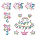 Licorne ballon set 32 pouces feuille numérique ballon d'hélium fille fête d'anniversaire décoration