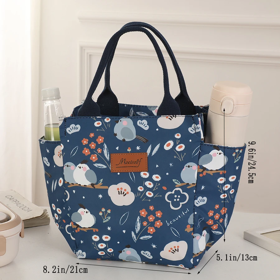 Les employés de bureau sortir avec le riz boîte à déjeuner sac thermique bento sac fourre-tout de mode toile sac de transport à main sac de maman