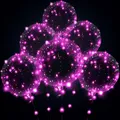 Ballons Lumineux à LED Transparent Violet Rouge Rose pour ixd'Anniversaire Mariage 3