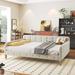 House of Hampton® Jessmeet Platform Bed Upholstered/Velvet, Linen in White | 28.7 H x 56.3 W x 80 D in | Wayfair C259A2E9DA65433CA5C65CA742288E13