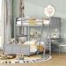 Harriet Bee Twin over Twin Bunk Bed w/ LED Light & USB Ports Wood in Gray | 68.19 H x 41.89 W x 79.85 D in | Wayfair