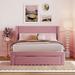 Mercer41 Lucan Solid Wood+MDF Bed Upholstered in Pink | 44.7 H x 59.4 W x 78.1 D in | Wayfair E40CD8C5E9634DF09DF5C1268DE614B6