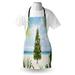 The Holiday Aisle® Christmas Apron Unisex, Holiday Party Tree, Adult Size, Green Blue Cream, Polyester | Wayfair 2F6ED67512184C408BFBDF2153EDE3AD