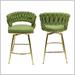 Corrigan Studio® Modern Set Of 2 Bar Stool w/ Golden Legs Metal in Green/Yellow | 38 H x 19 W x 19 D in | Wayfair 3E8CA2A896A14ACFA955D680418D6E12