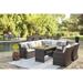 Signature Design by Ashley Easy Isle Dark Brown/Beige 3 Piece Sectional with Coffee Table and 2 Lounge Chairs