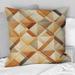 Designart "Beige And Brown Rustic Lattices Geometric" Geometric Printed Throw Pillow