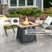 Fire Pit Table, 28-inch Square 40,000 BTU Auto-Ignition Propane Gas Firepit with Waterproof Cover - N/A