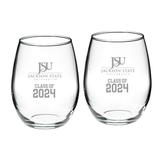 Jackson State Tigers Class of 2024 21oz. Two-Piece Stemless Wine Glass Set