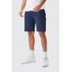 Mens Navy Slim Mid Length Jersey Short, Navy