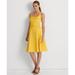 Ralph Lauren Dresses | Lauren Ralph Lauren Belted Sleeveless Cocktail Dress Yellow Lily 10 | Color: Yellow | Size: 10