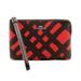 Coach Bags | Coach Corner Zip Wristlet Black & Red Chalk Lines Pebble Canvas Leather F23715 | Color: Black/Red | Size: Os