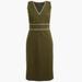 J. Crew Dresses | J Crew V-Neck Piped Dress In Stretch Cotton | Color: Green/White | Size: 4