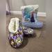 Disney Shoes | Frozen Winter Snow Boots Toddler Size 10 Disney’s Frozen Slippers Size 9/10 | Color: Blue/Purple | Size: 10g