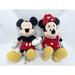 Disney Toys | Disney Collection Mickey Minnie Mouse Plush Set Red Dress Bow 9"-10” H | Color: Red | Size: Os