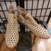 Anthropologie Shoes | Anthropologie Musse & Cloud Caila Perforated Western Boho Ankle Boots Sz 10 | Color: Tan | Size: 10