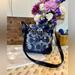 Coach Bags | Coach F19820 Moto Op Art Navy Metallic Duffle Crossbody With Chain & Coach Charm | Color: Blue/Silver | Size: Os